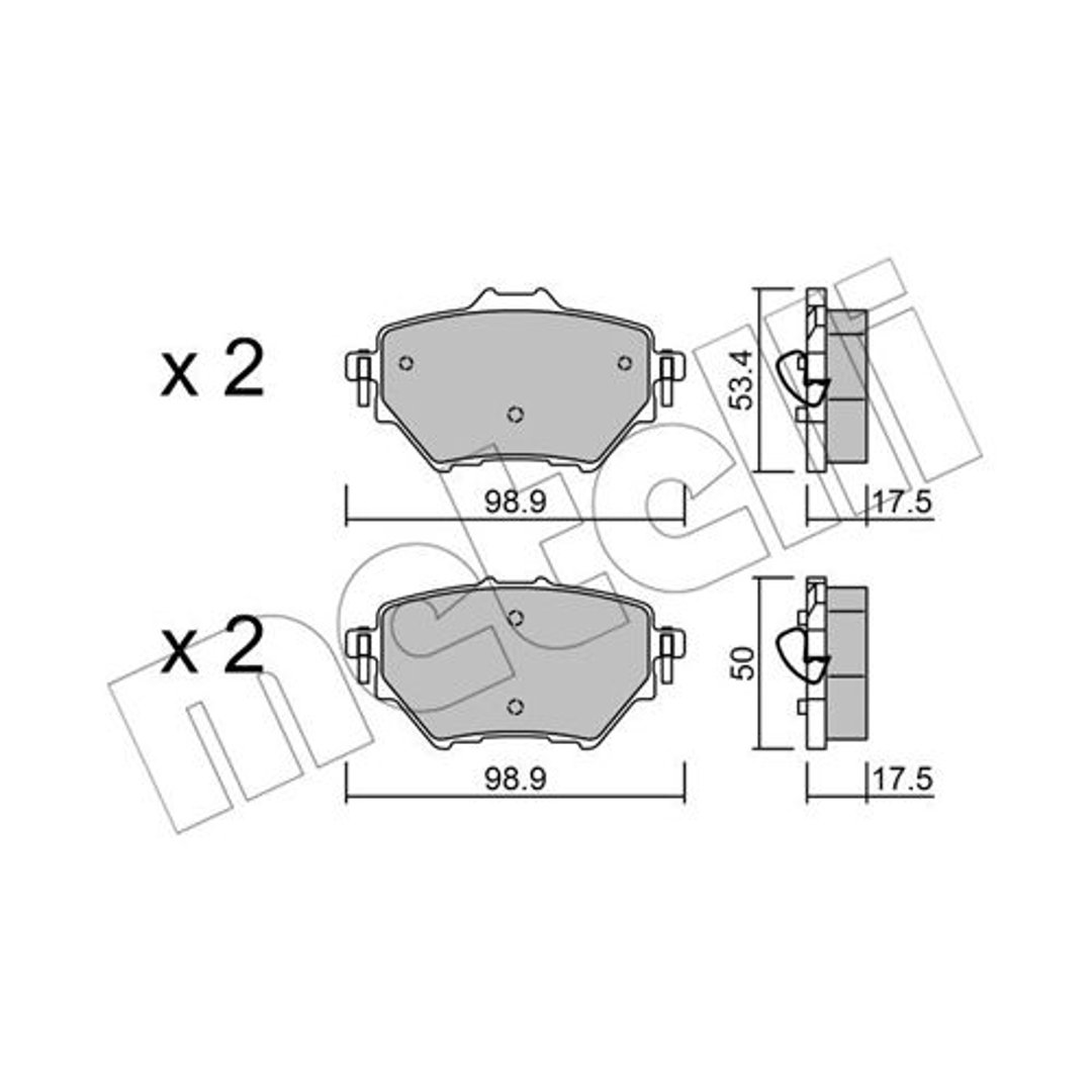 METELLI Zestaw klocków hamulcowych, hamulce tarczowe 22-0987-0 22-0987-0