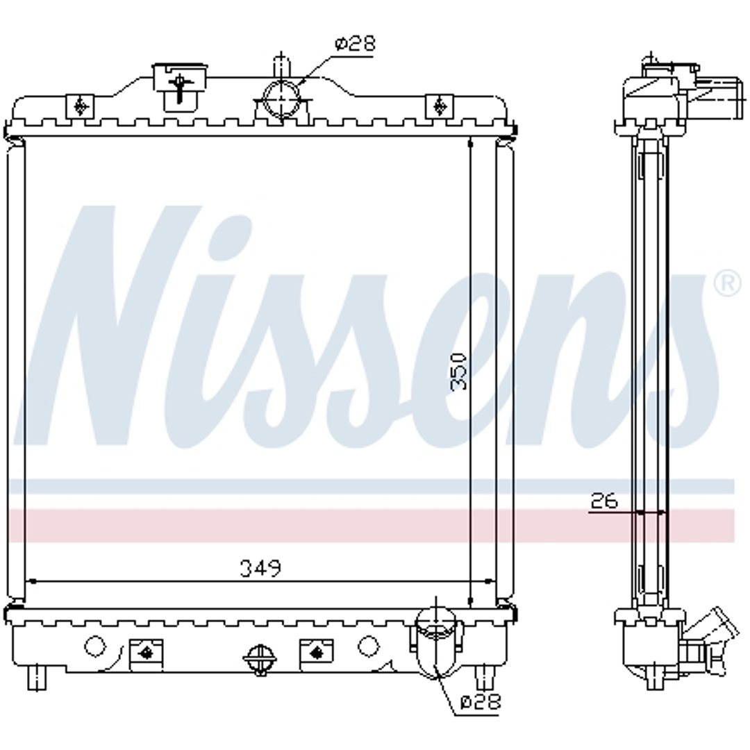NISSENS Chłodnica, układ chłodzenia silnika NISSENS 63310A 63310A
