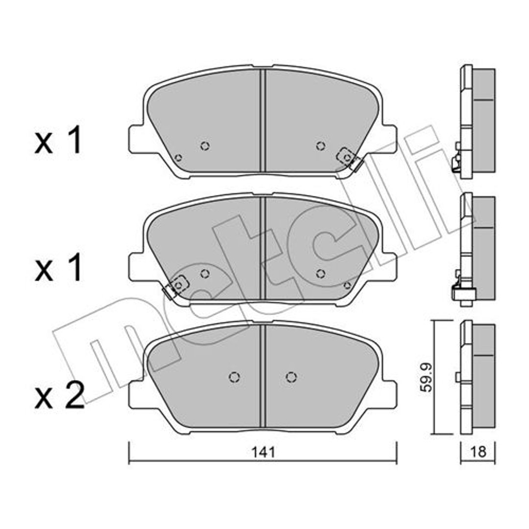 METELLI Zestaw klocków hamulcowych, hamulce tarczowe 22-0997-0 22-0997-0