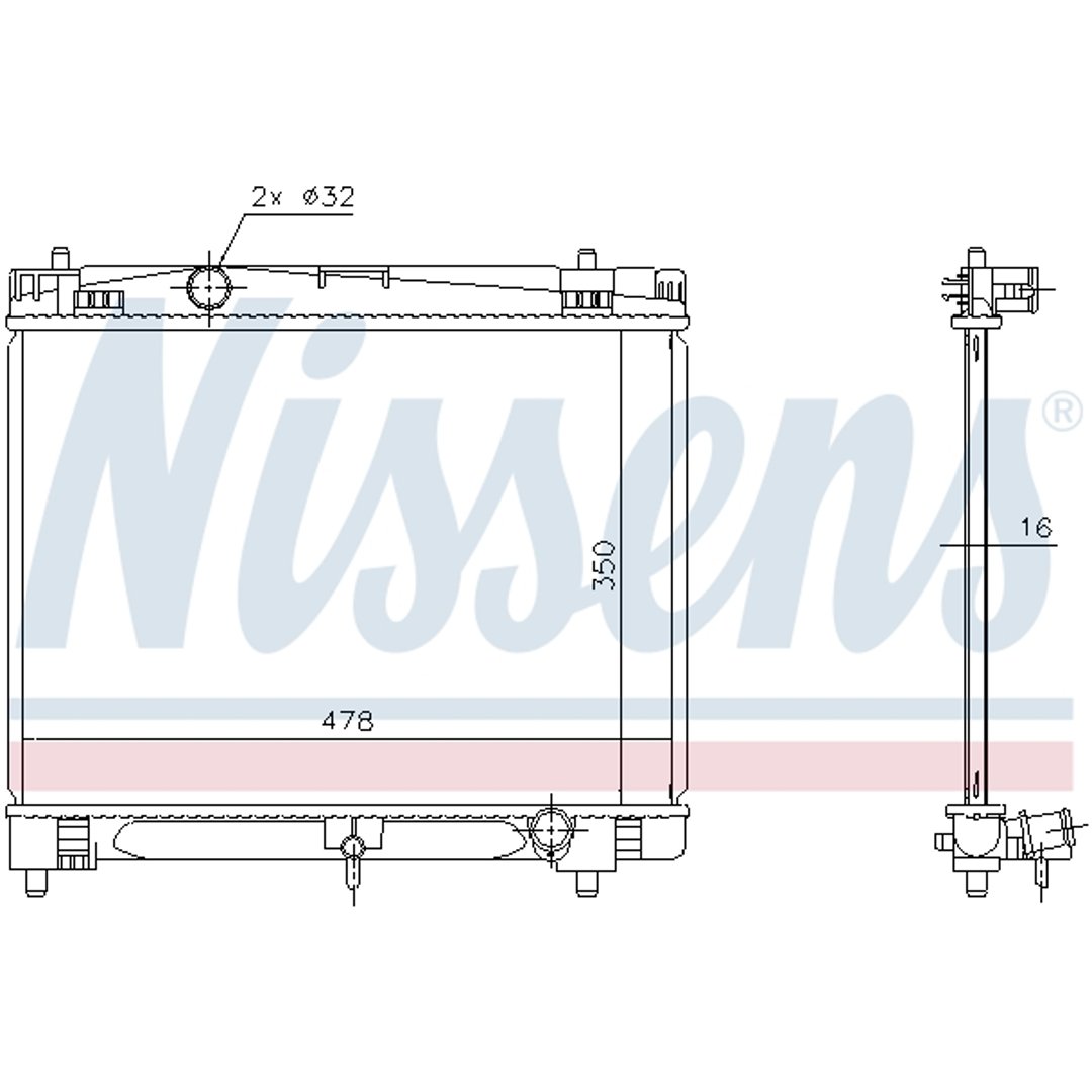 NISSENS Chłodnica, układ chłodzenia silnika NISSENS 646877 646877