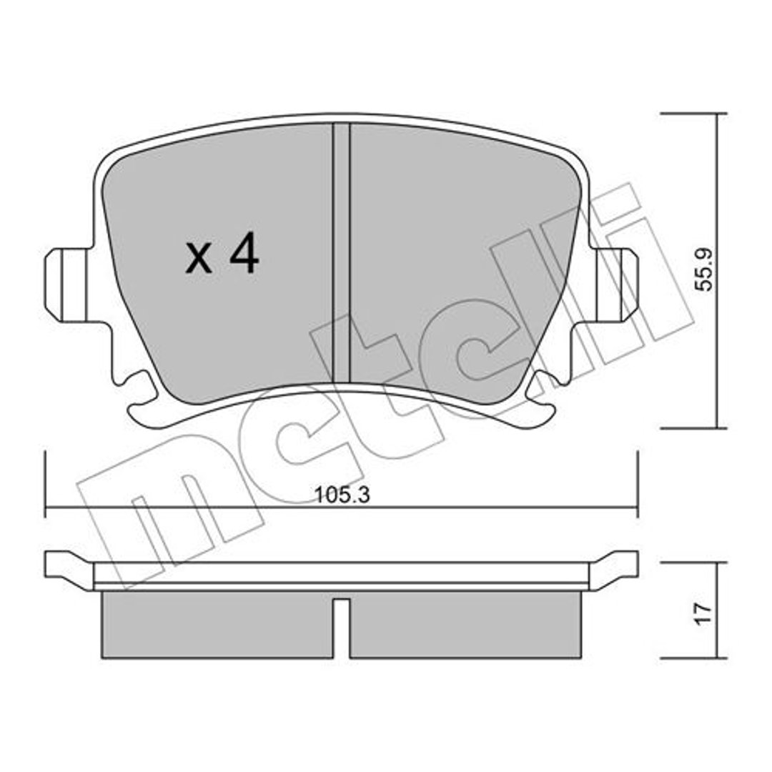 METELLI Klocki hamulcowe - komplet 22-0553-0