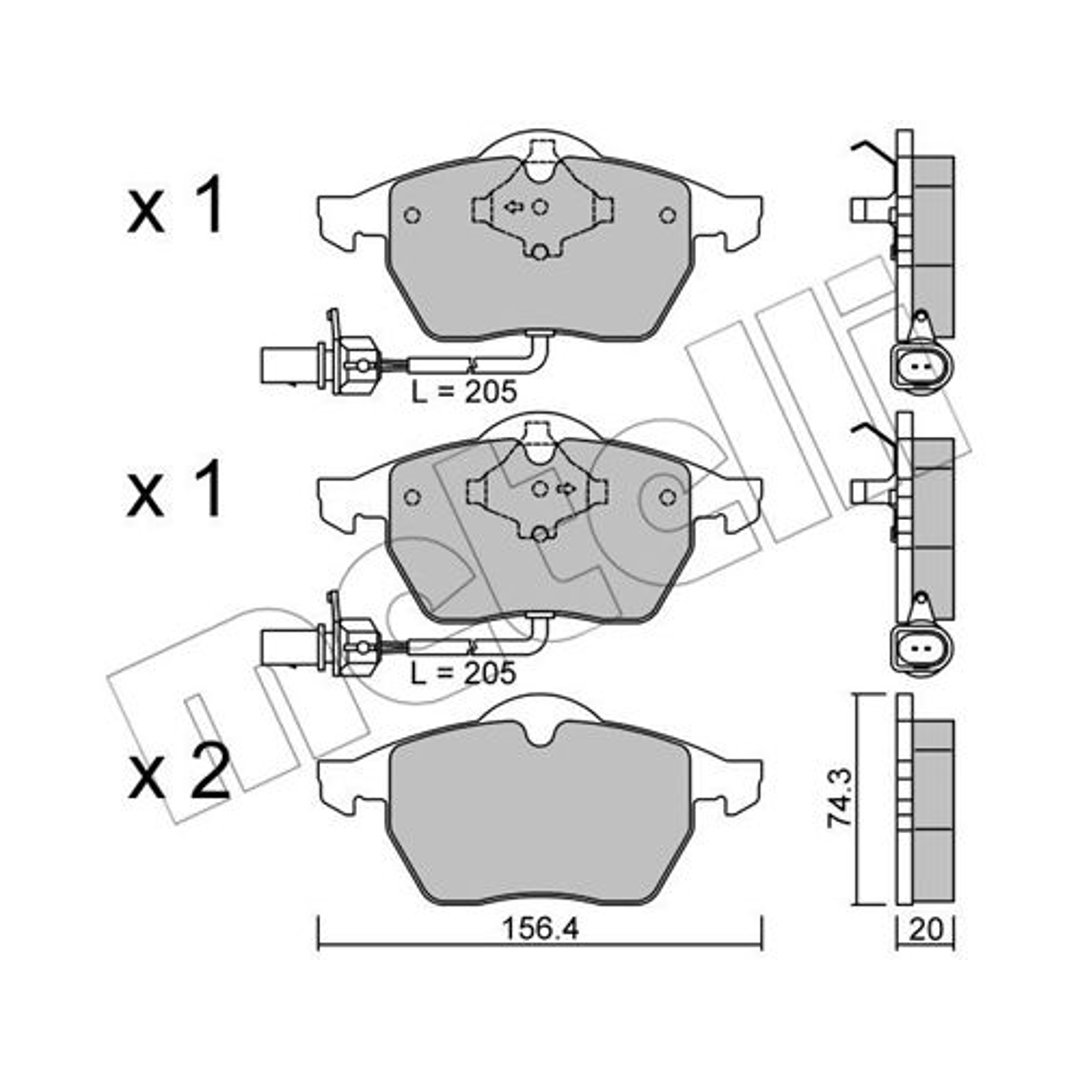 METELLI Klocki hamulcowe - komplet 22-0181-3