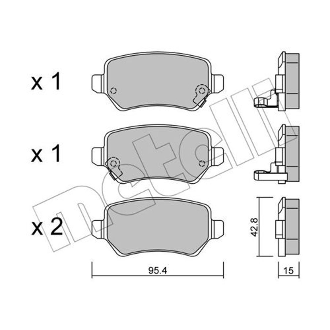 METELLI Klocki hamulcowe - komplet 22-0542-0