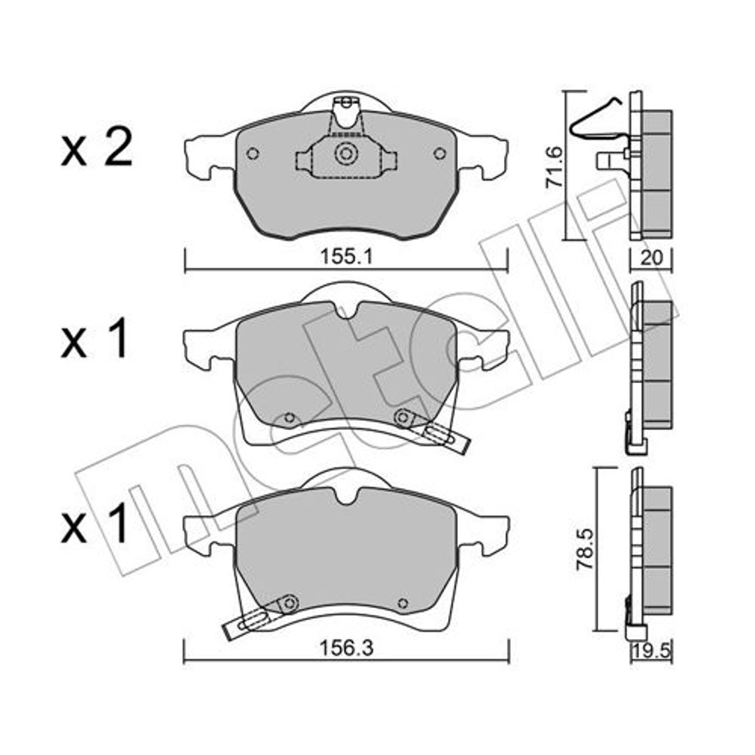 METELLI Klocki hamulcowe - komplet 22-0258-0