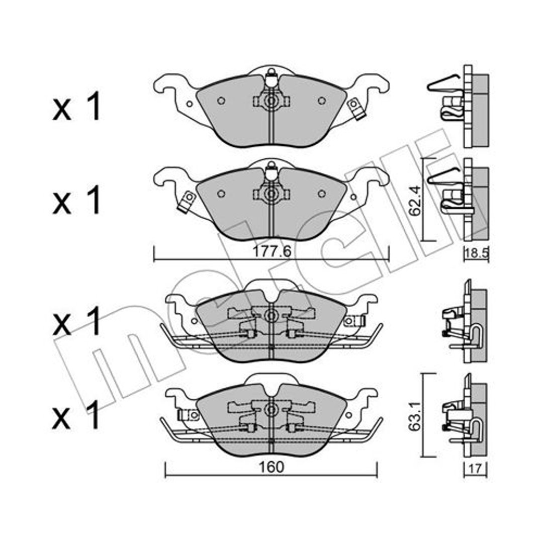 METELLI Klocki hamulcowe - komplet 22-0257-0