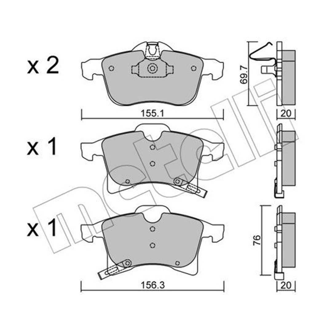 METELLI Klocki hamulcowe - komplet 22-0539-0