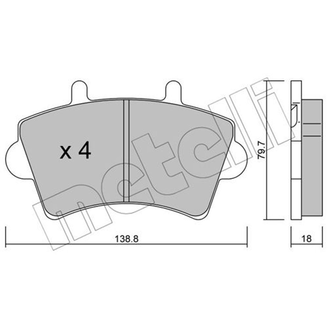 METELLI Klocki hamulcowe - komplet 22-0545-0
