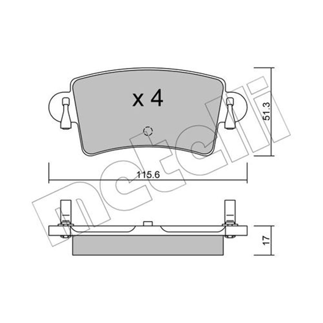 METELLI Klocki hamulcowe - komplet 22-0546-0