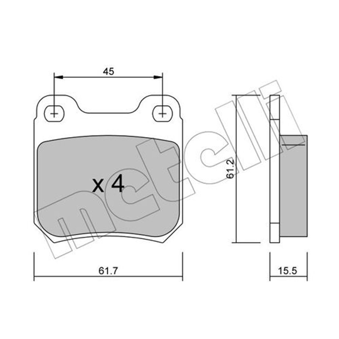 METELLI Klocki hamulcowe - komplet 22-0275-0
