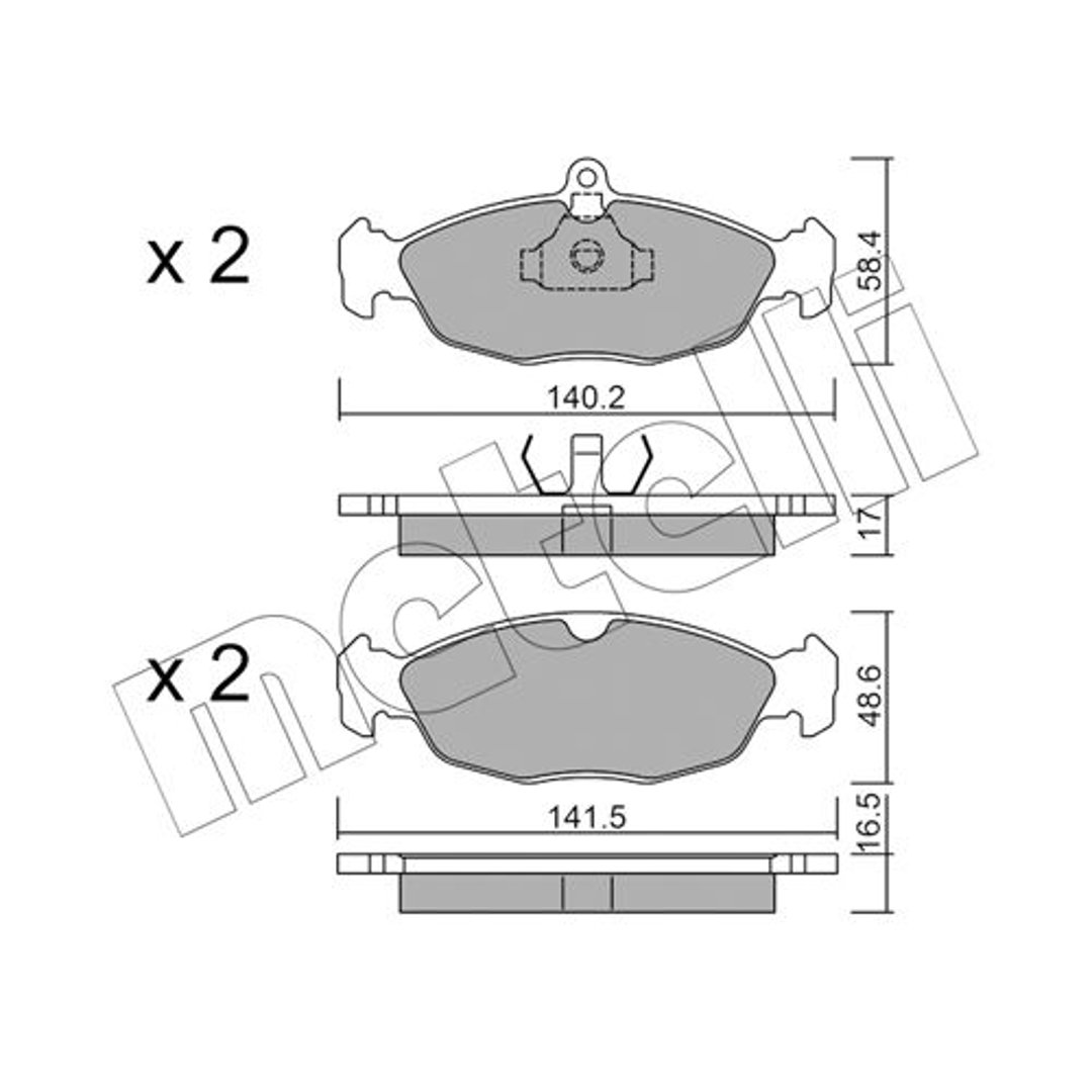 METELLI Klocki hamulcowe - komplet 22-0077-0