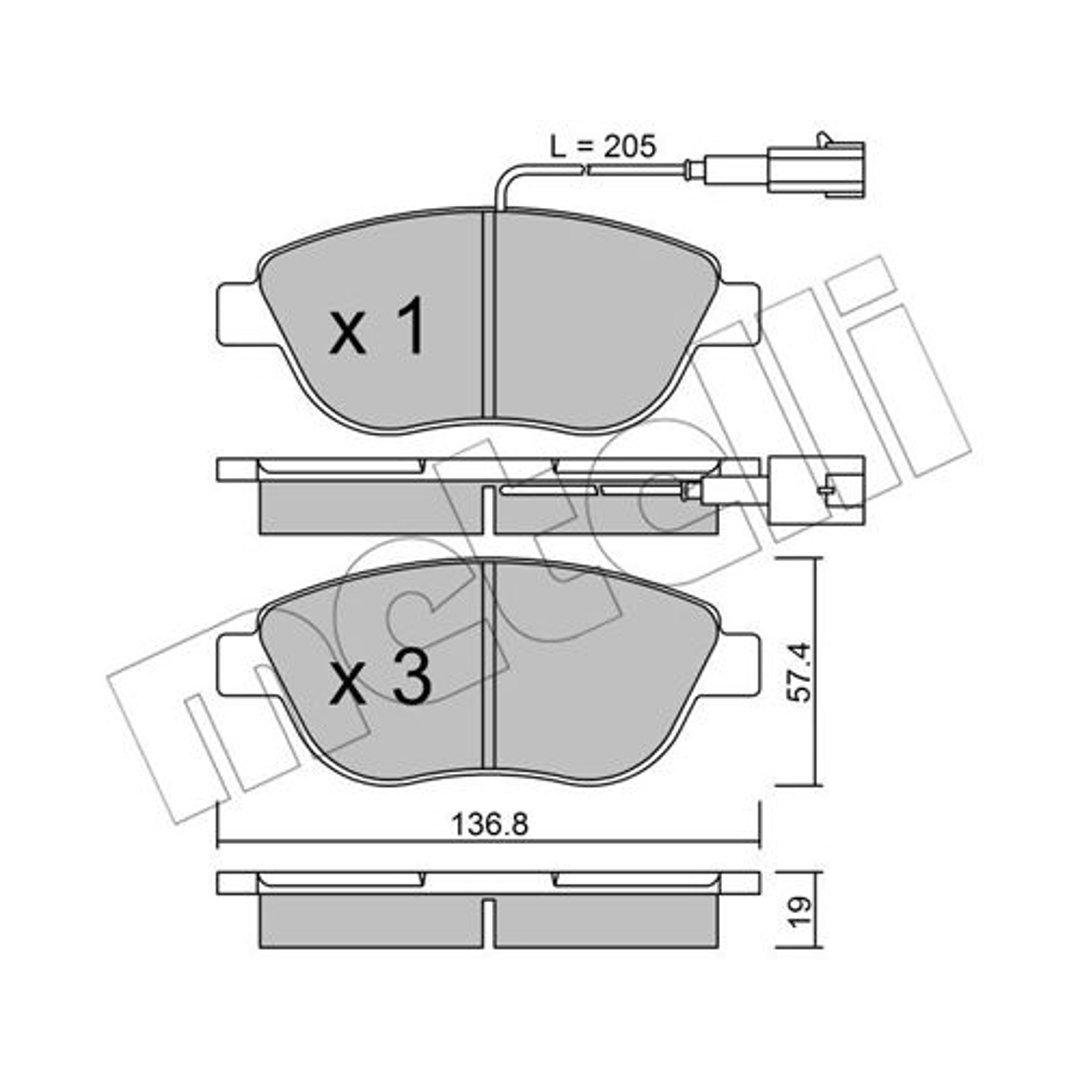 METELLI Klocki hamulcowe - komplet 22-0322-0