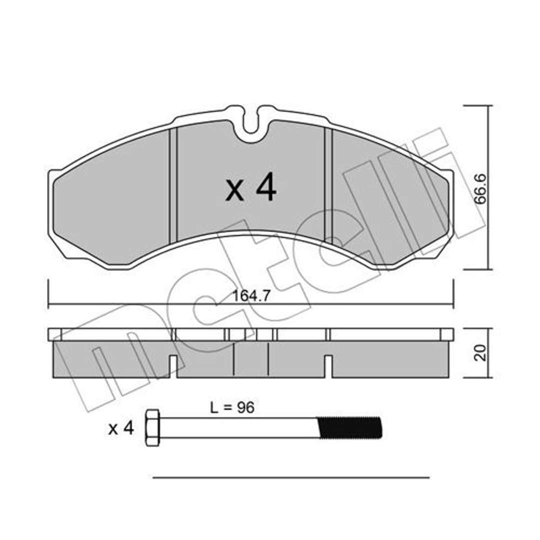 METELLI Zestaw klocków hamulcowych, hamulce tarczowe 22-0212-0