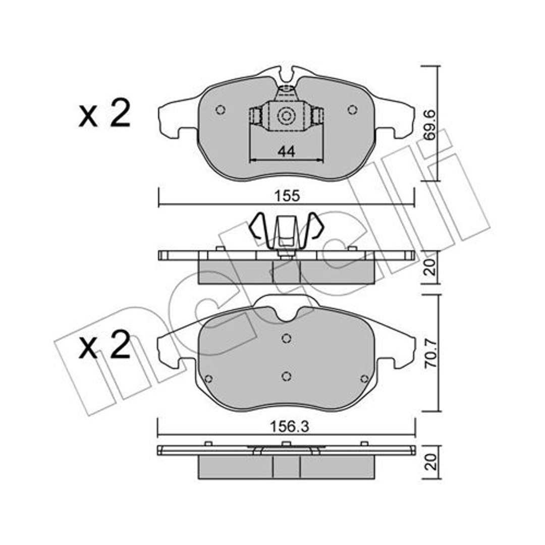 METELLI Klocki hamulcowe - komplet 22-0540-0
