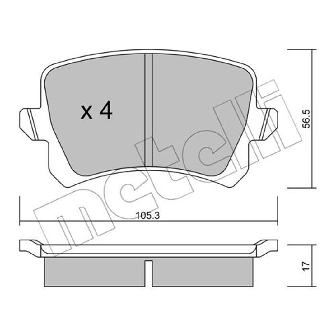 METELLI Klocki hamulcowe - komplet 22-0806-0