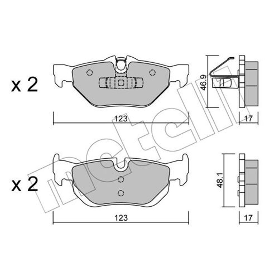 METELLI Klocki hamulcowe - komplet 22-0642-0