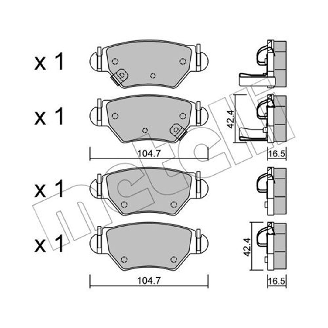METELLI Klocki hamulcowe - komplet 22-0259-0