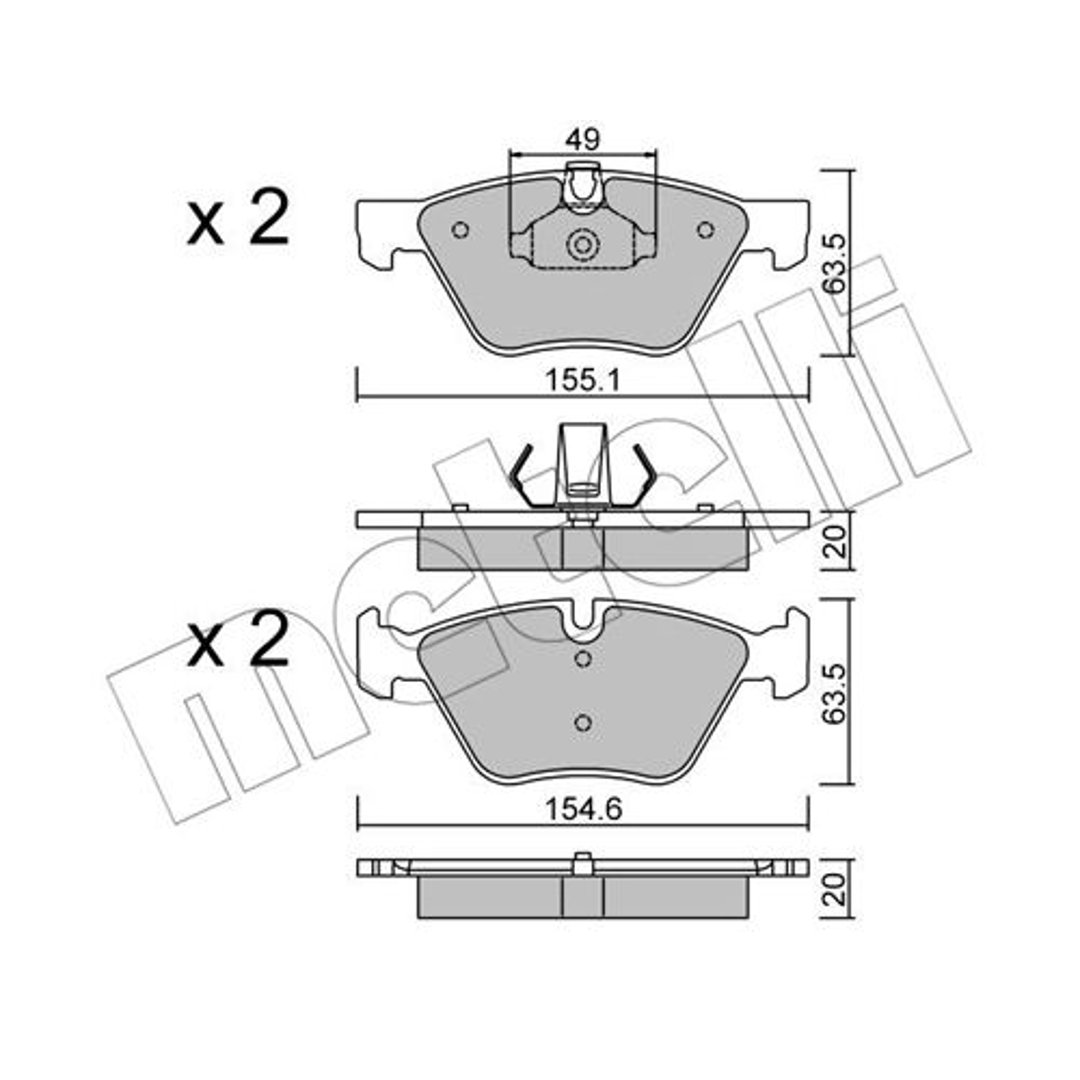 METELLI Klocki hamulcowe - komplet 22-0557-0