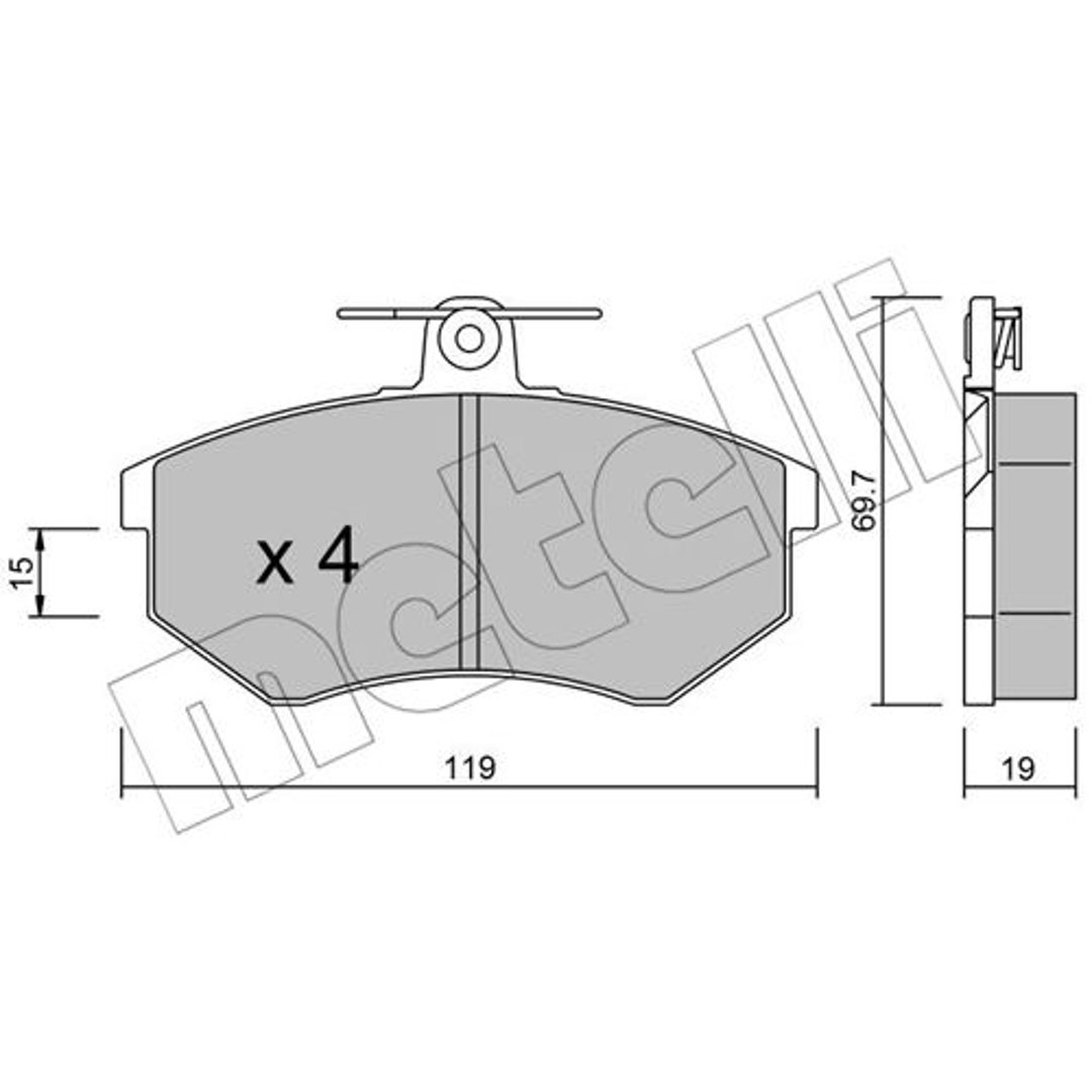 METELLI Klocki hamulcowe - komplet 22-0148-0