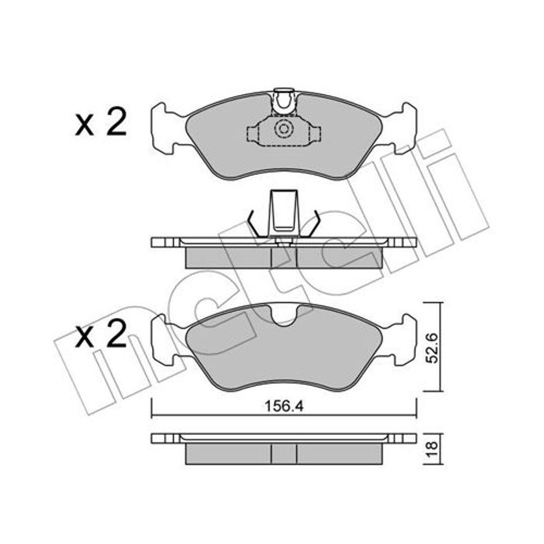 METELLI Klocki hamulcowe - komplet 22-0208-0