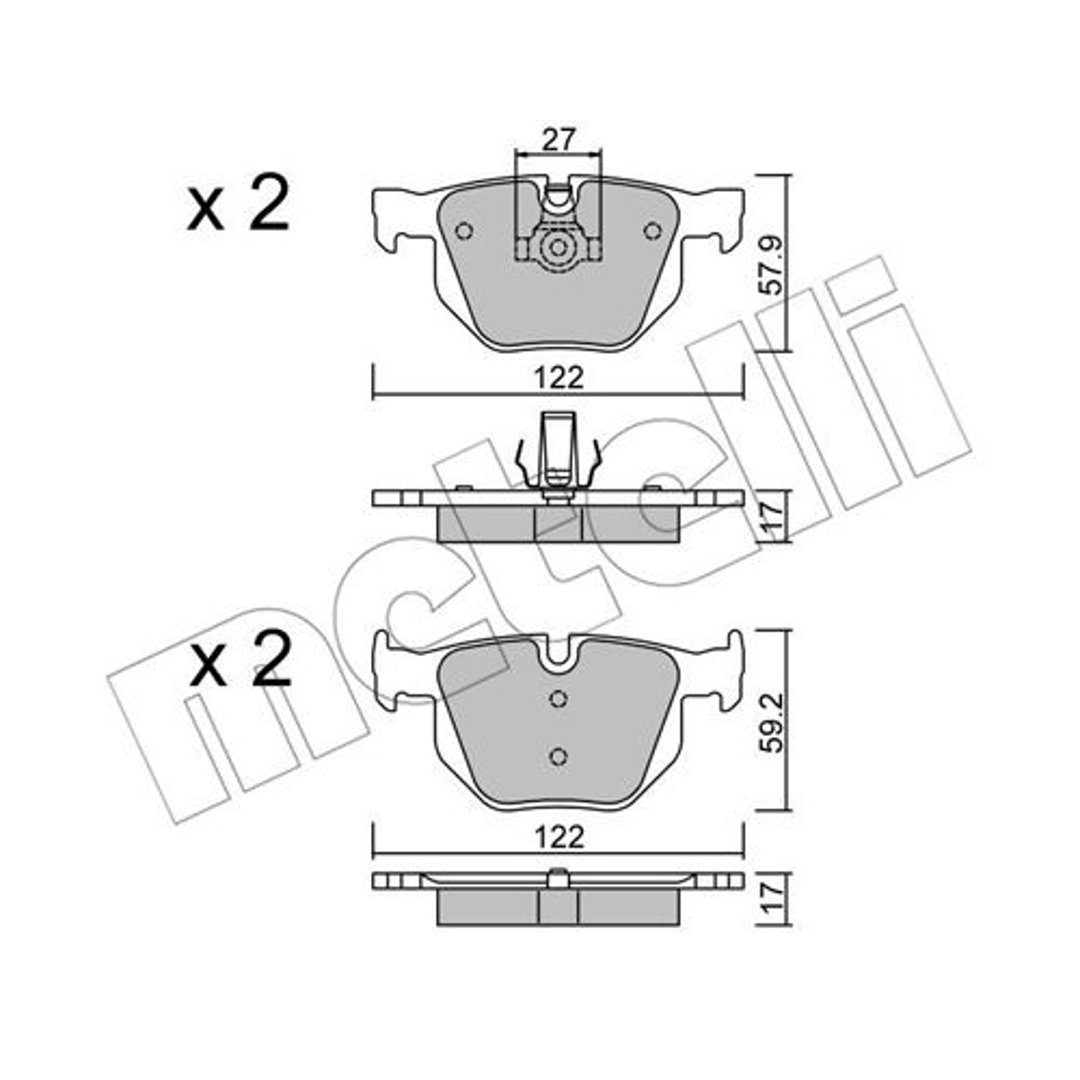 METELLI Klocki hamulcowe - komplet 22-0644-0