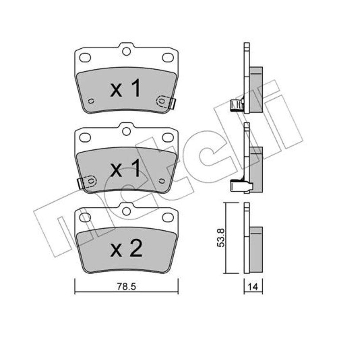 METELLI Zestaw klocków hamulcowych, hamulce tarczowe 22-0431-0