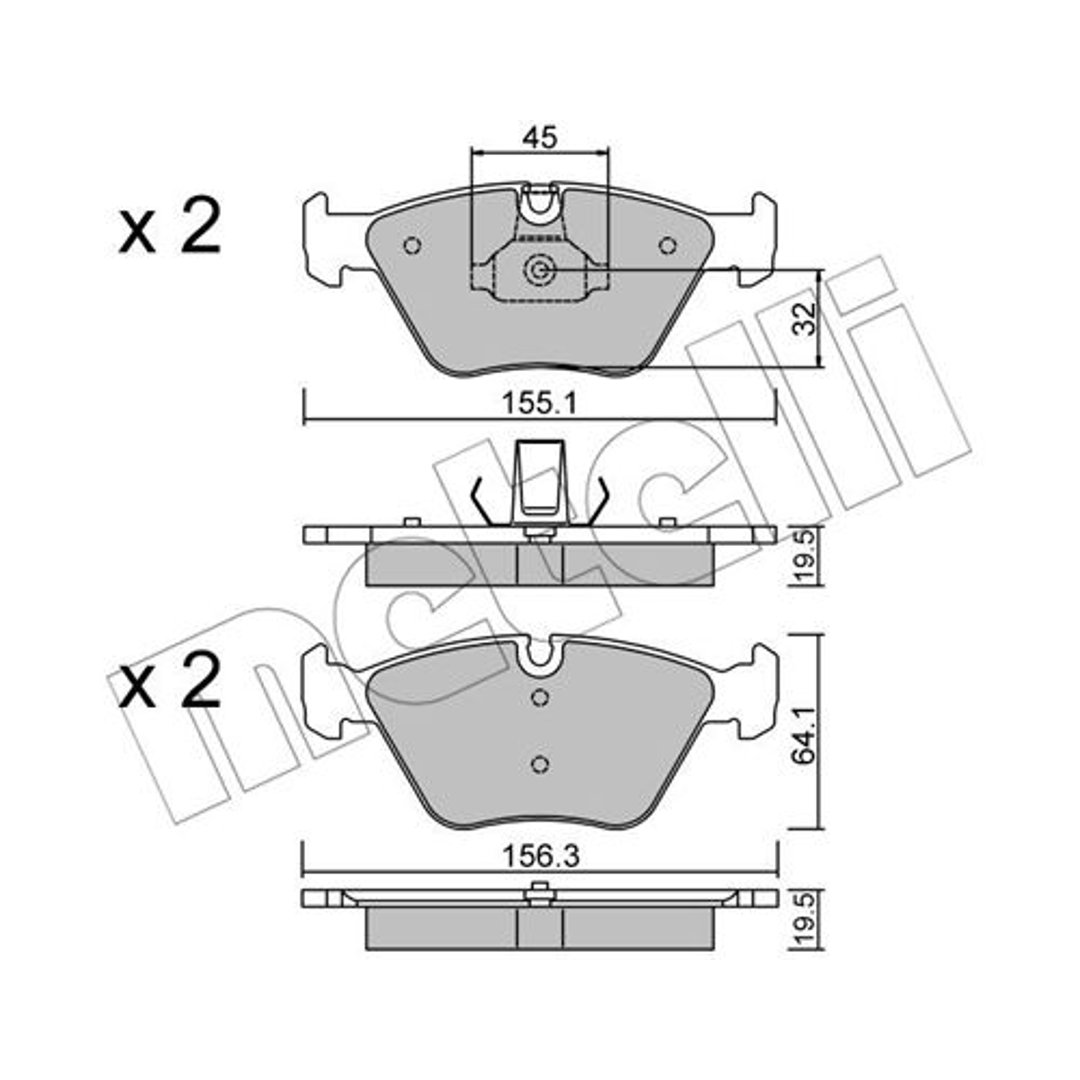 METELLI Klocki hamulcowe - komplet 22-0207-3