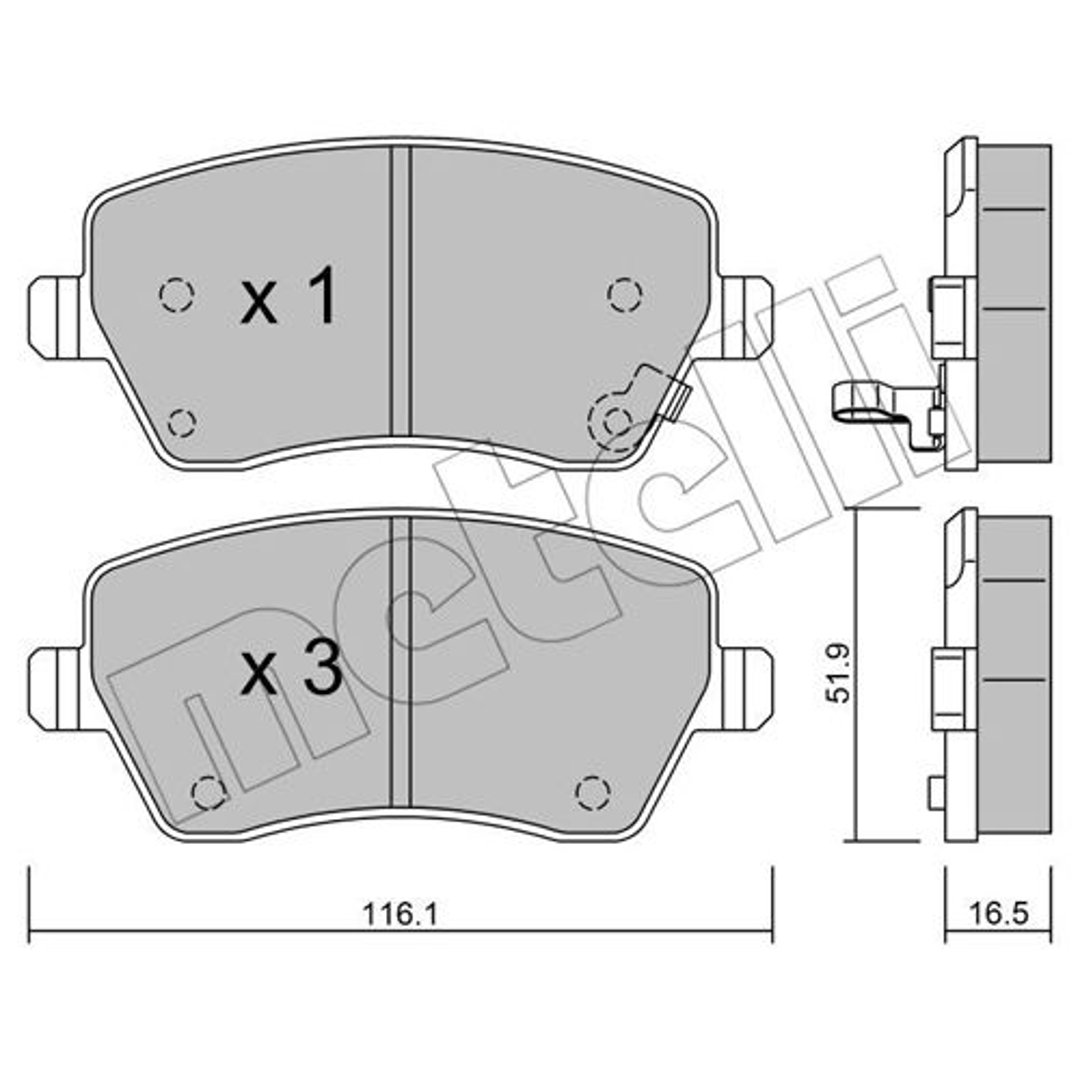 METELLI Klocki hamulcowe - komplet 22-0485-1