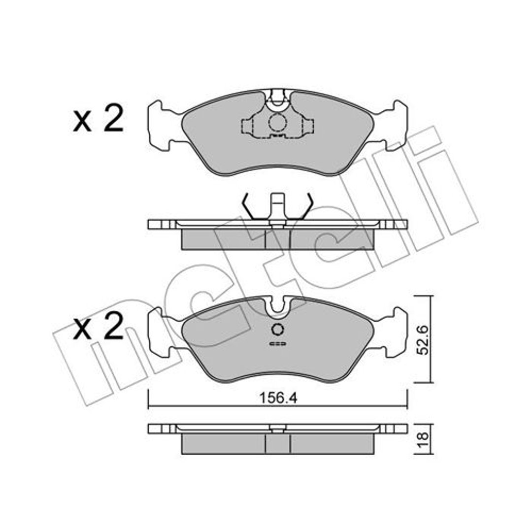 METELLI Klocki hamulcowe - komplet 22-0117-0