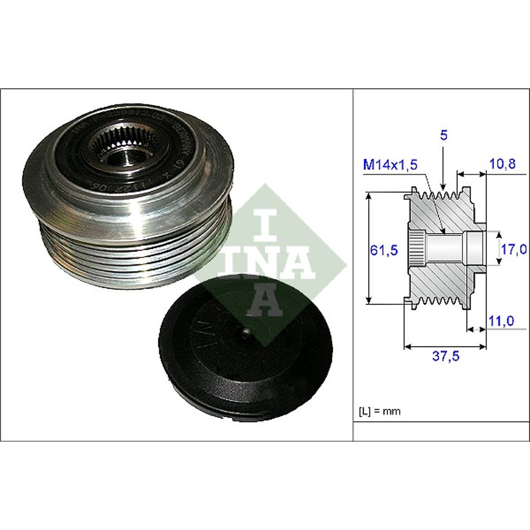 INA Alternator - sprzęgło jednokierunkowe INA 535 0107 10