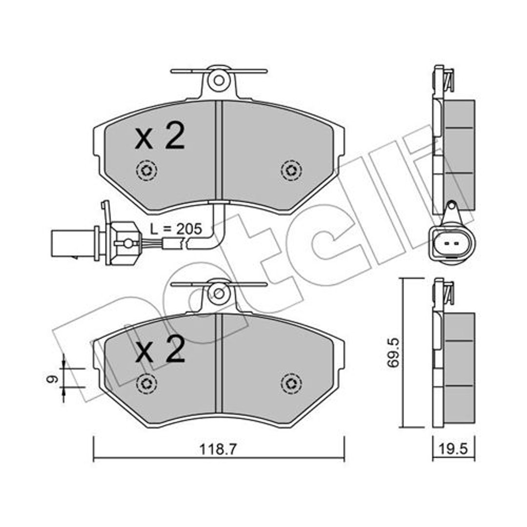 METELLI Klocki hamulcowe - komplet 22-0215-2