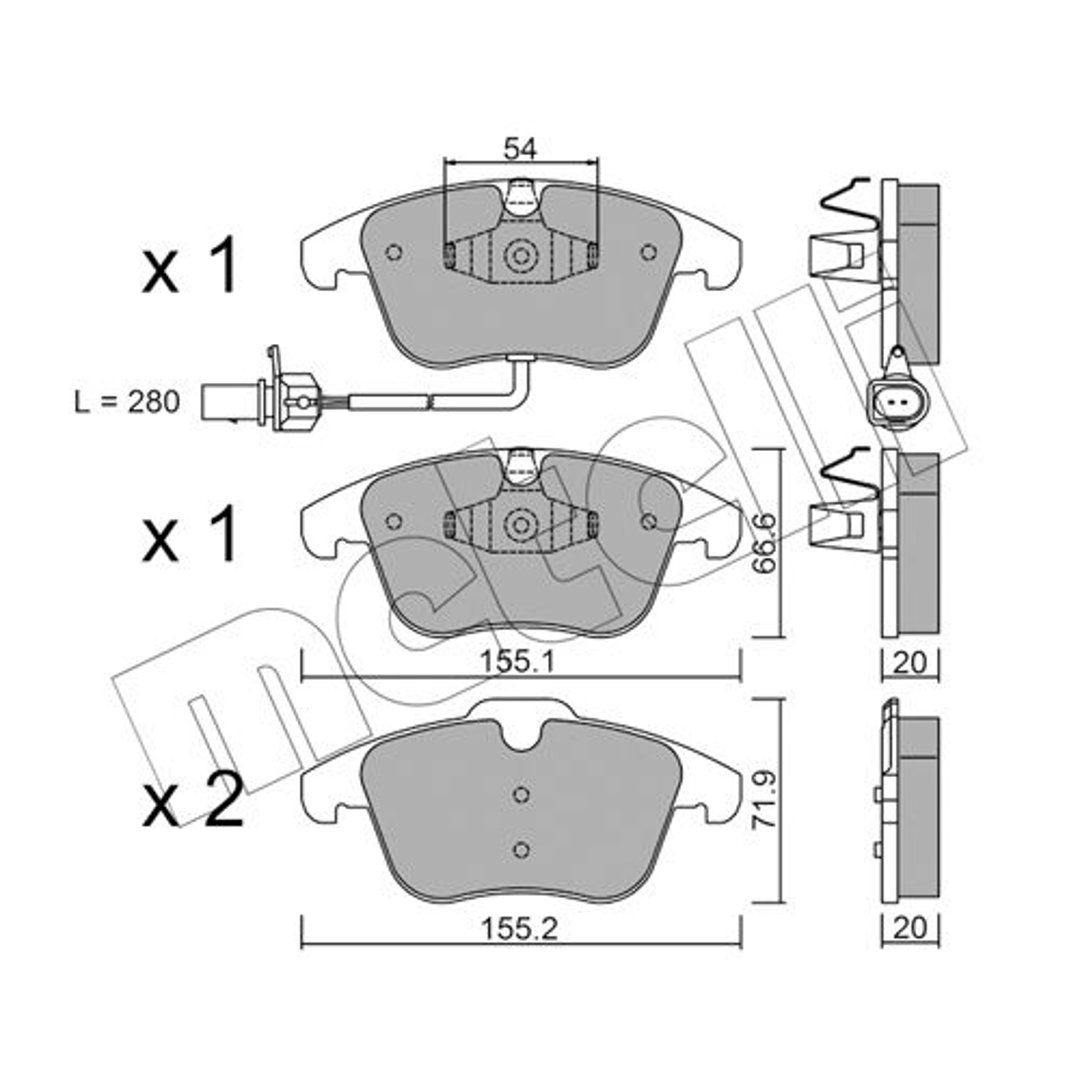 METELLI Klocki hamulcowe - komplet 22-0675-2