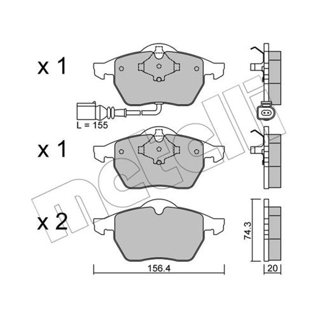 METELLI Klocki hamulcowe - komplet 22-0181-4