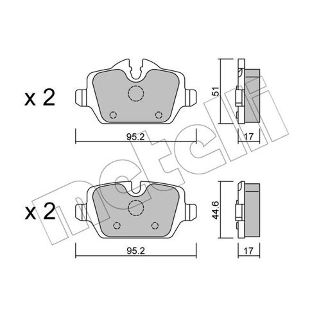 METELLI Klocki hamulcowe - komplet 22-0641-0