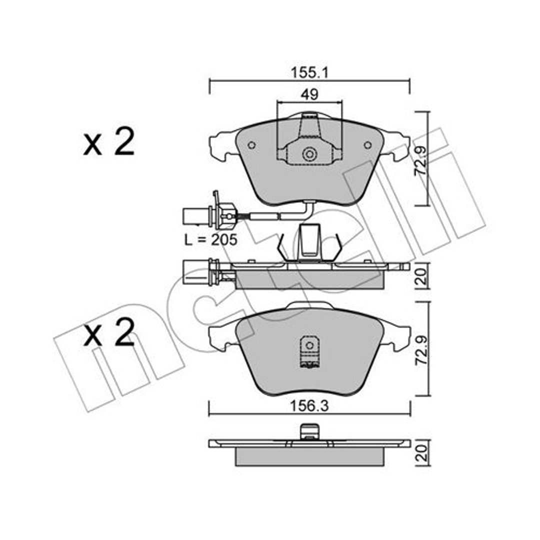 METELLI Klocki hamulcowe - komplet 22-0549-0