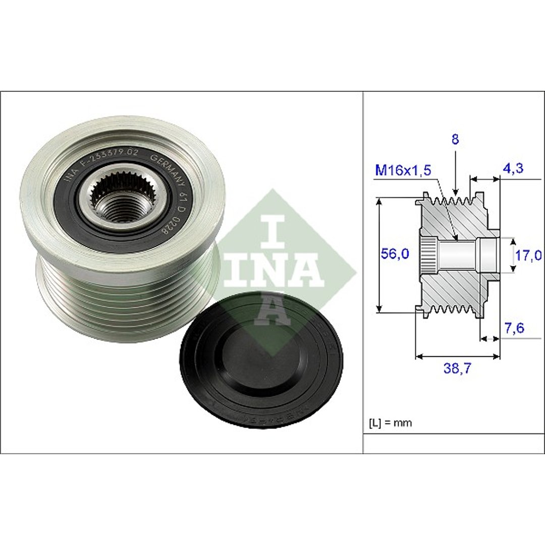 INA Alternator - sprzęgło jednokierunkowe INA 535 0131 10