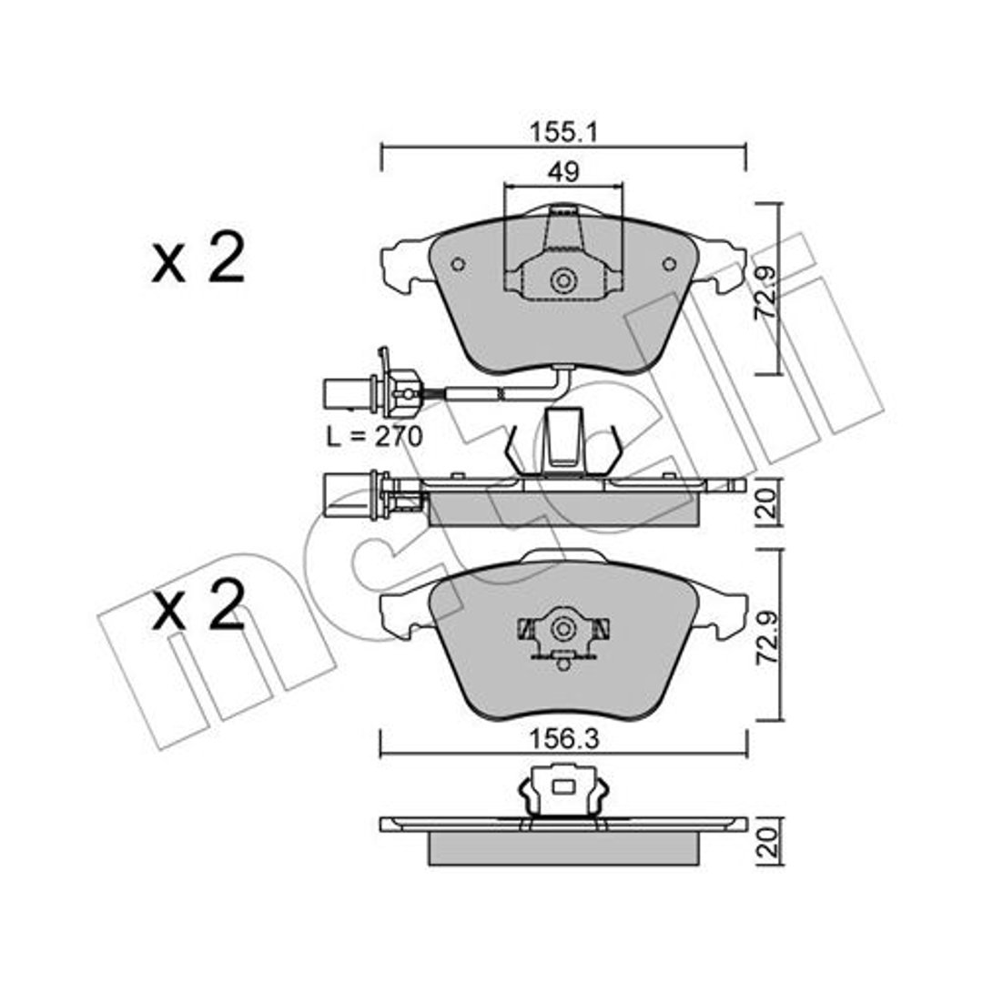METELLI Klocki hamulcowe - komplet 22-0549-1