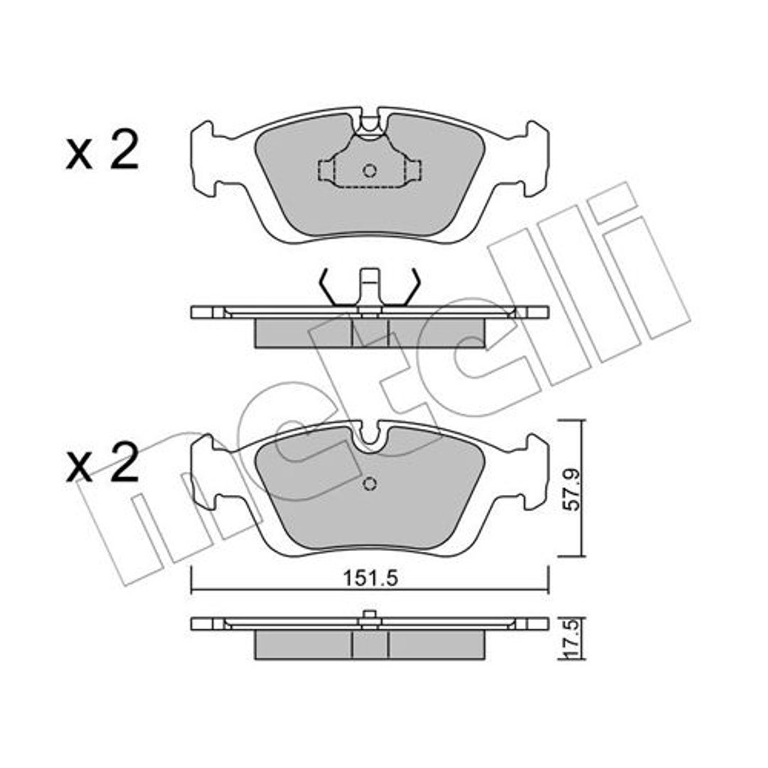METELLI Klocki hamulcowe - komplet 22-0124-0