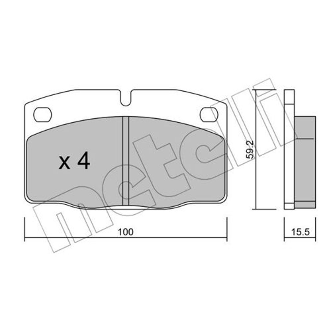 METELLI Klocki hamulcowe - komplet 22-0044-0