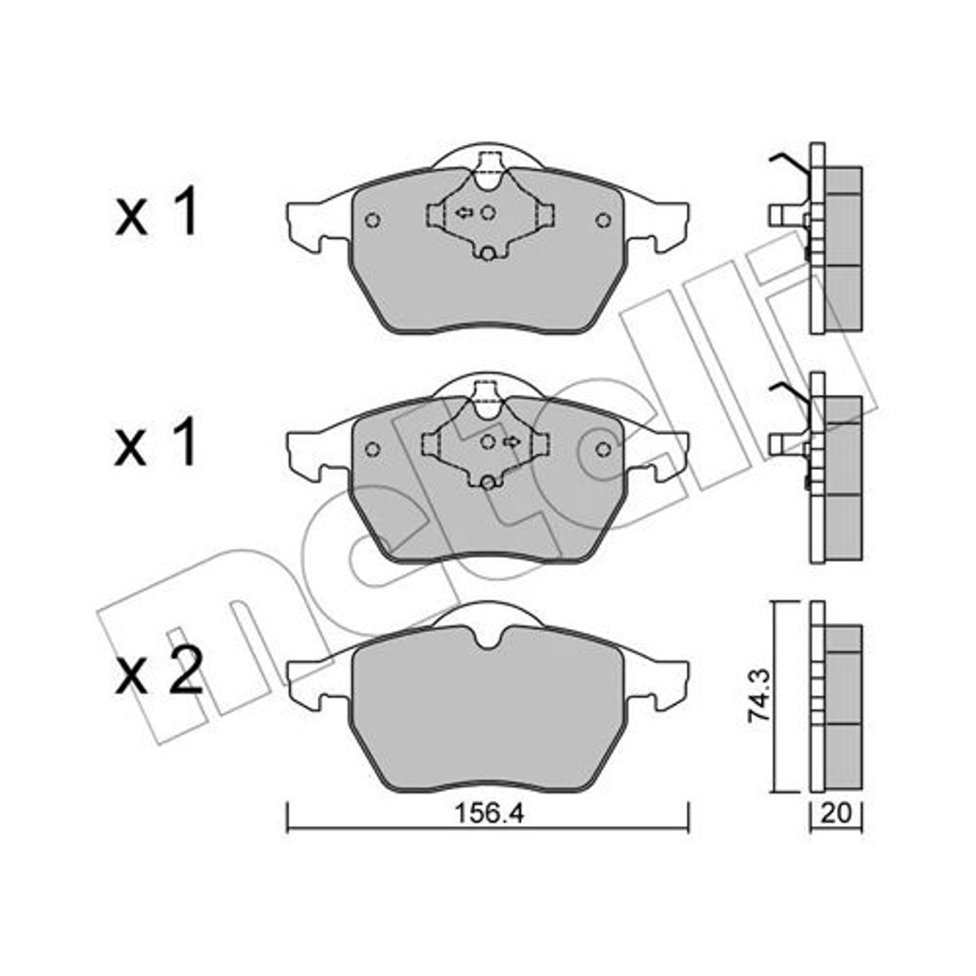 METELLI Klocki hamulcowe - komplet 22-0181-1