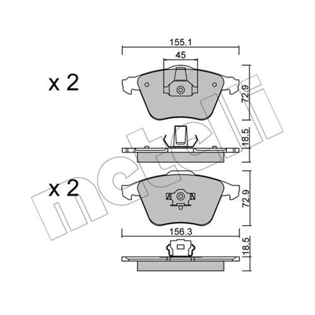METELLI Klocki hamulcowe - komplet 22-0549-3