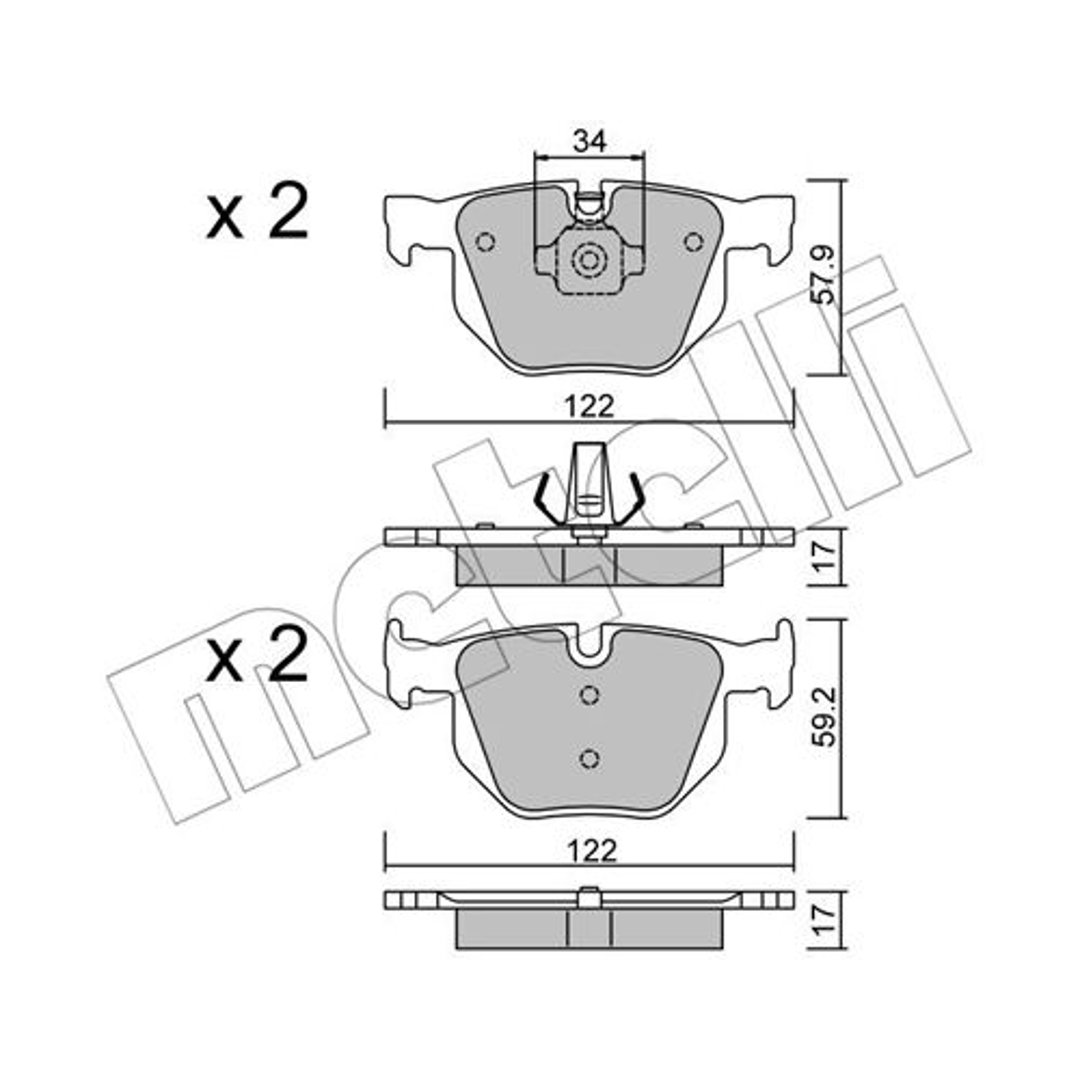 METELLI Klocki hamulcowe - komplet 22-0644-4