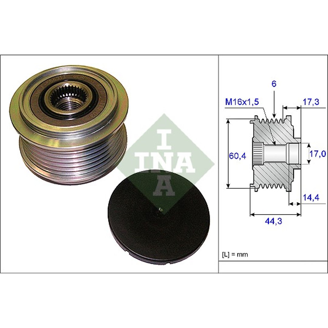 INA Alternator - sprzęgło jednokierunkowe 535 0207 10
