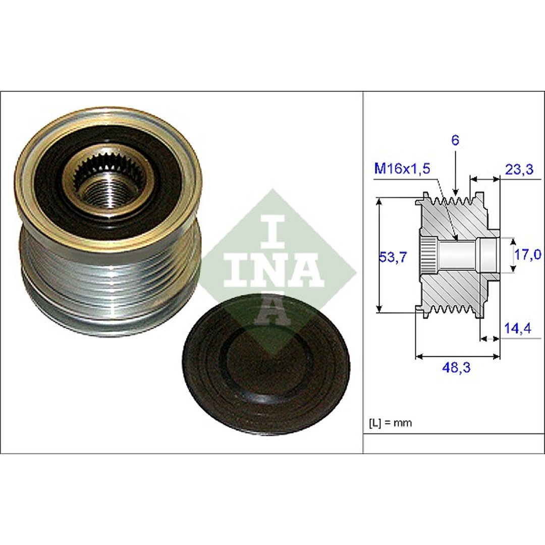 INA Alternator - sprzęgło jednokierunkowe 535 0204 10