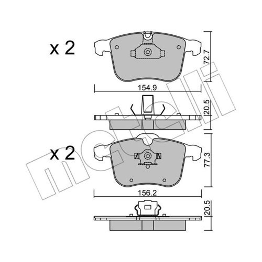 METELLI Klocki hamulcowe - komplet 22-0813-0