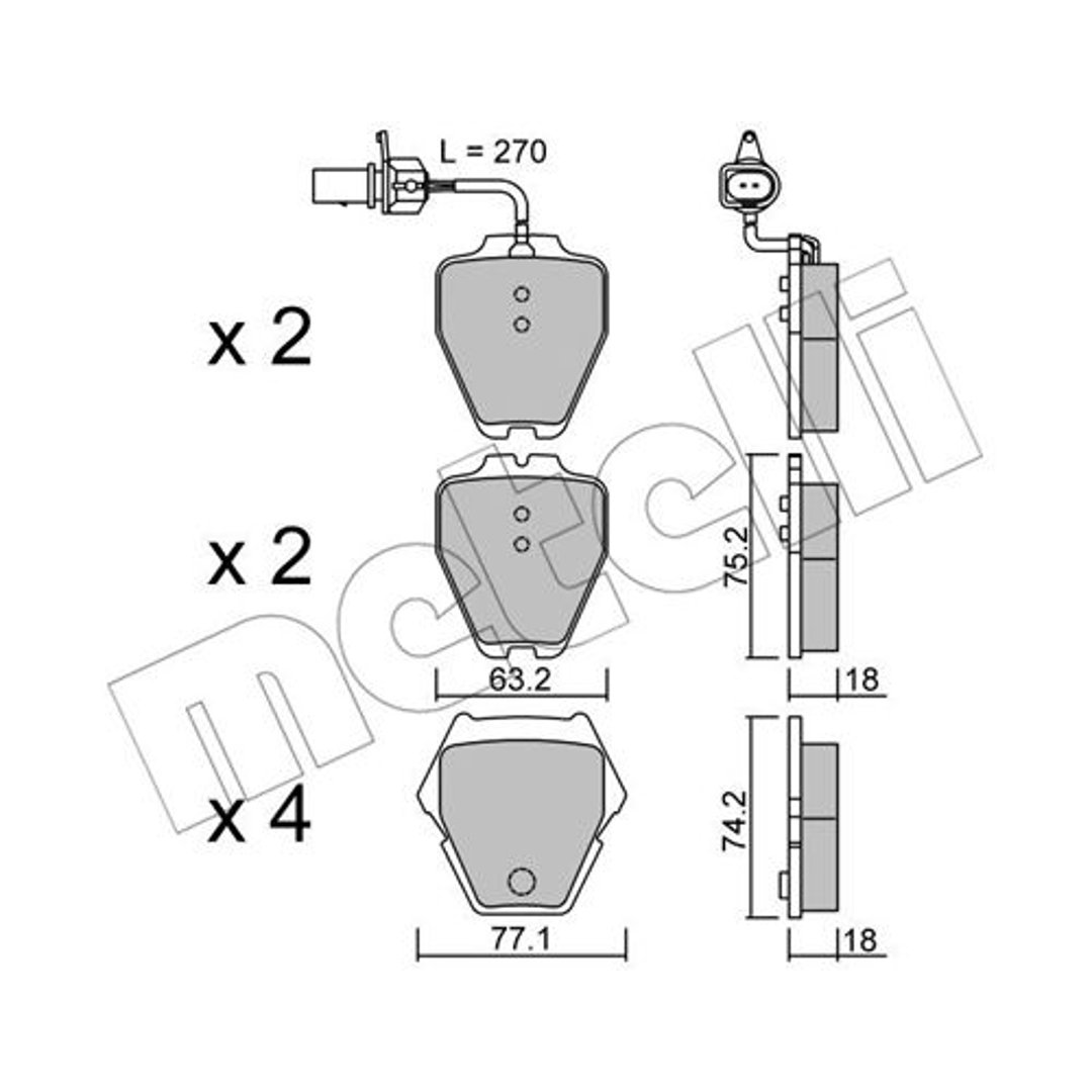 METELLI Klocki hamulcowe - komplet 22-0774-1