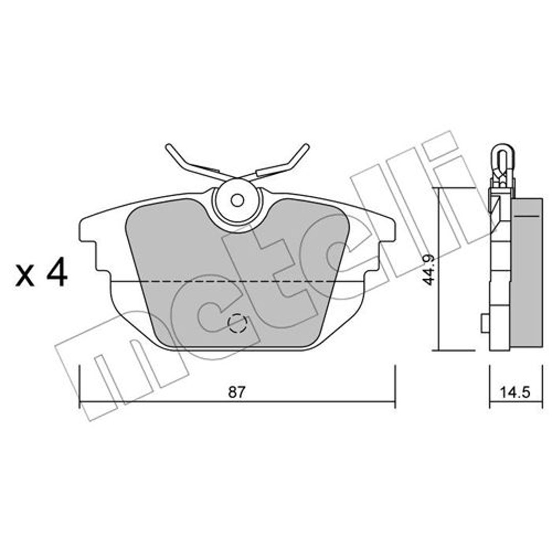 METELLI Zestaw klocków hamulcowych, hamulce tarczowe 22-0299-0