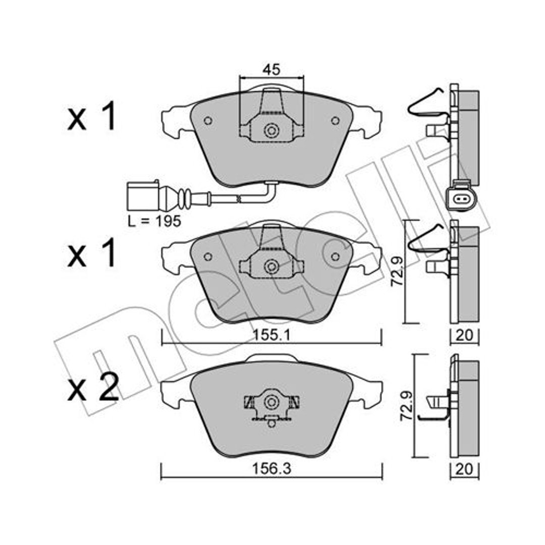 METELLI Klocki hamulcowe - komplet 22-0549-2