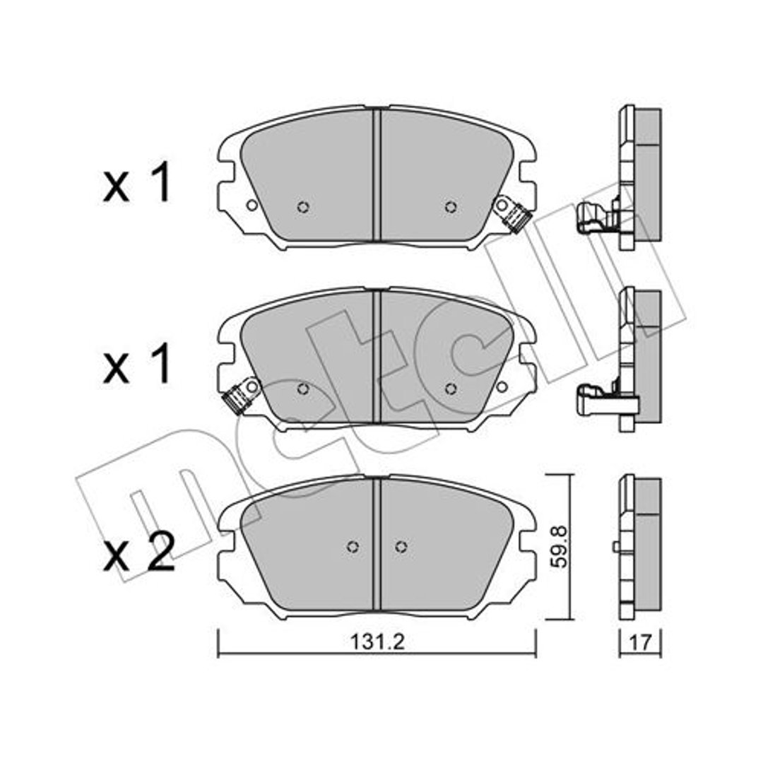 METELLI Zestaw klocków hamulcowych, hamulce tarczowe 22-0885-0