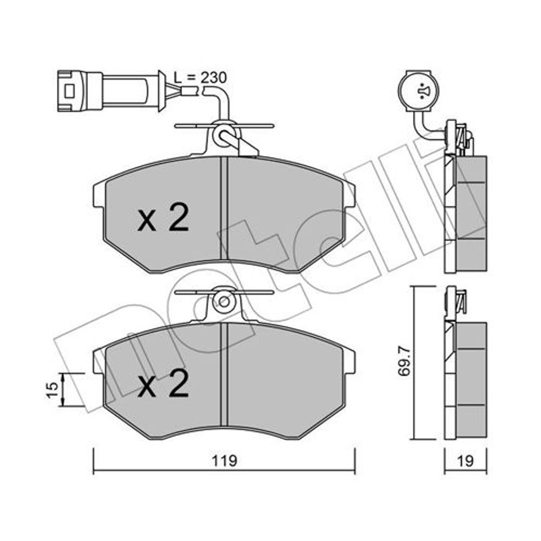 METELLI Klocki hamulcowe - komplet 22-0148-1