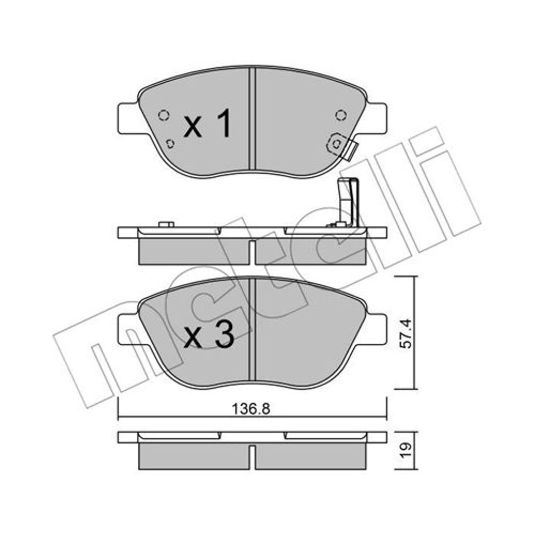 METELLI Klocki hamulcowe - komplet 22-0322-2